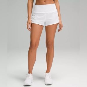 Lululemon Speed Up High Rise Lines Short 2.5” in White Size 4